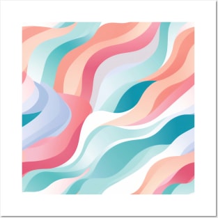 Pastel Ripples: Modern Abstract Waves Unleashed Posters and Art